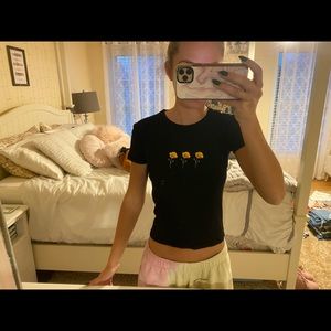 Black top with flowers!